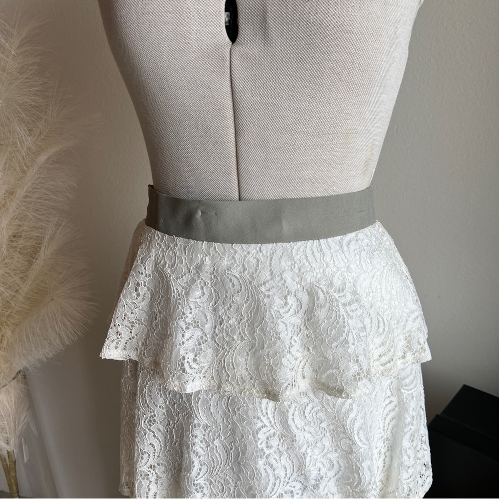 BAILEY44 tiered white lace ruffle tiered maxi skirt - Picture 10 of 16